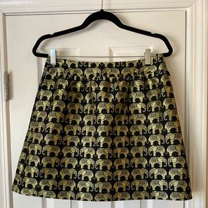 Black and gold elephant print skirt - size 8p